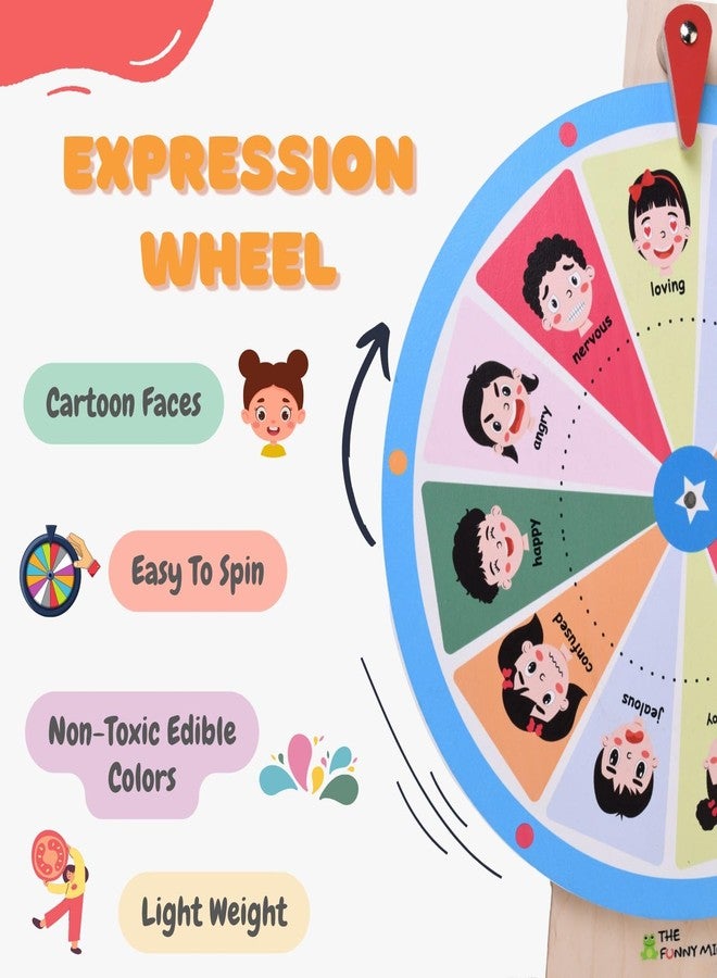 The Funny Mind Emotion Learning Spin Wheel Montessori Wooden Educational Nursery Activity Wall Panel for Preschool, Creche, Daycare, Kids, Toddlers, and Babies 1, 2, 3, 4, 5, 6, 7, 8+ Years - Image 4